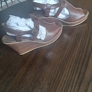Timberland Brown Platform Wedge Sandals